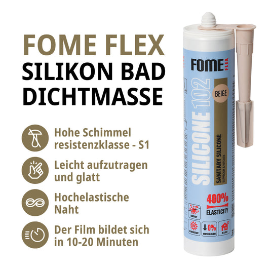 FOME FLEX 102 Sanitärsilikon, beige, 310 ml