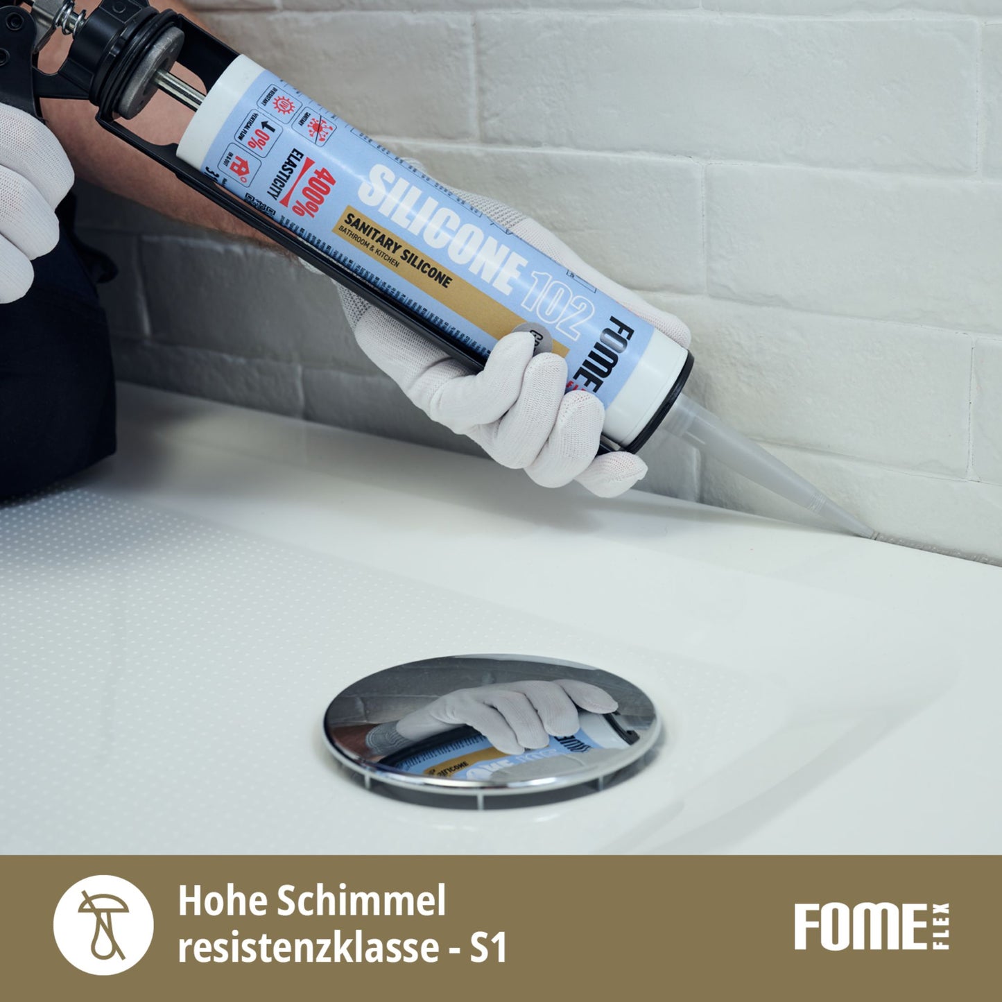 FOME FLEX 102 Sanitärsilikon für Bad & Küche, braun, 310ml