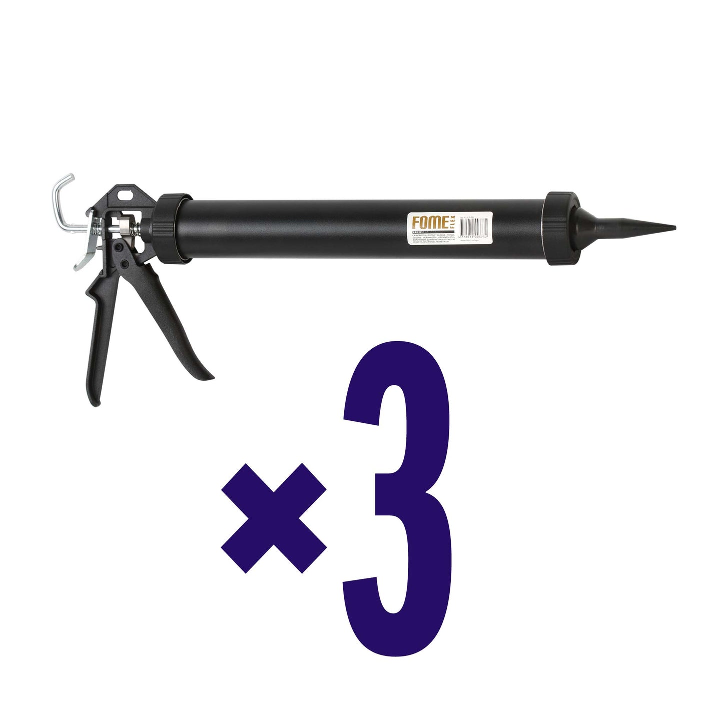 3 Stück FOME FLEX PROFI Dichtstoffpistole für, 600 ml, Beutel