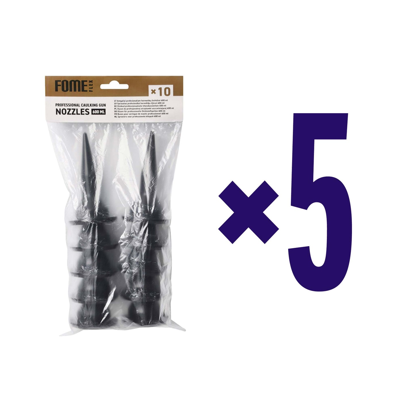5 FOME FLEX PROFI Ersatzdüsen für 600  ml Beutelpistolen (5x10 Stück)