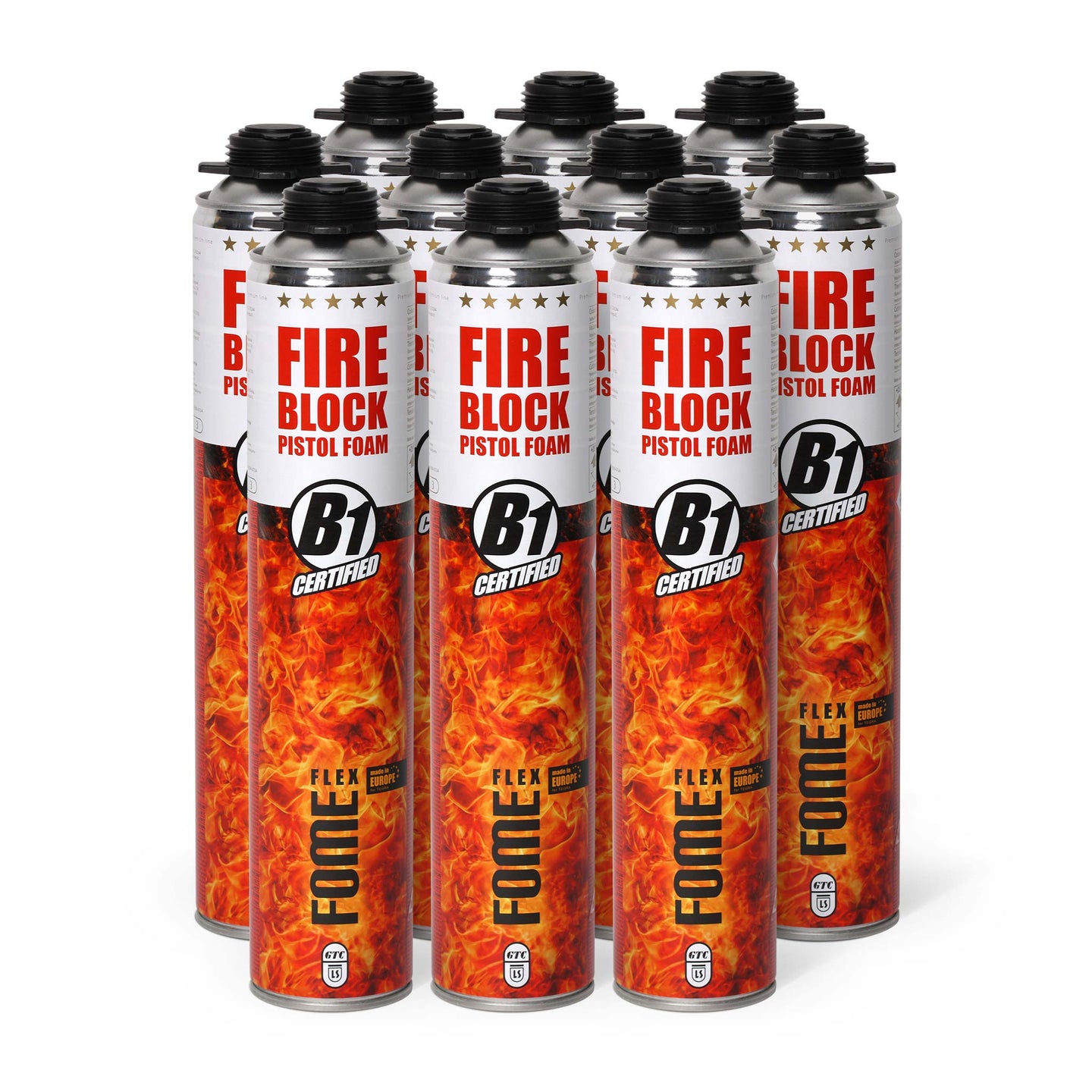 10 Stück FOME FLEX Fire Block Pistolenschaum B1 Montageschaum