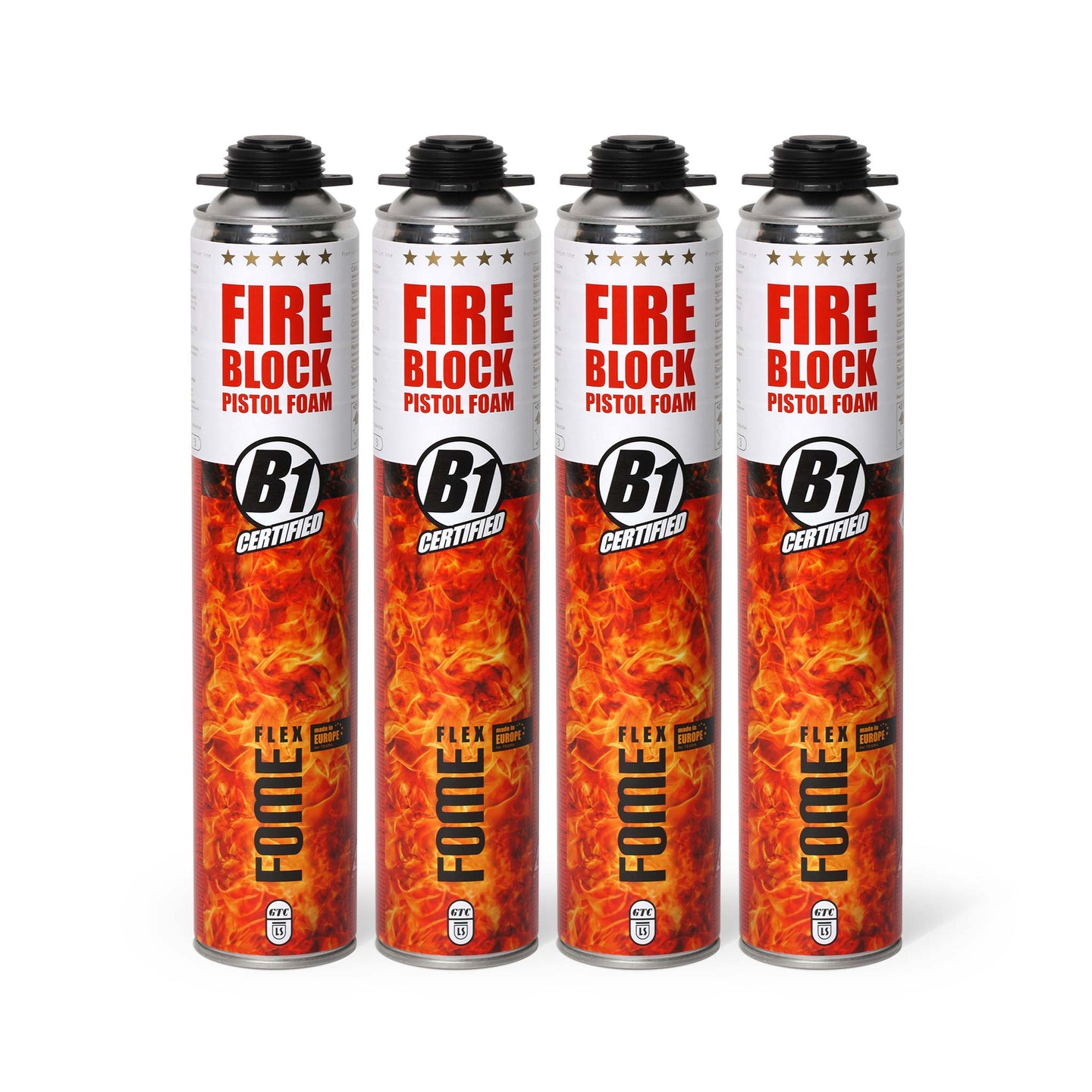 4 Stück FOME FLEX Fire Block Pistolenschaum B1 Montageschaum