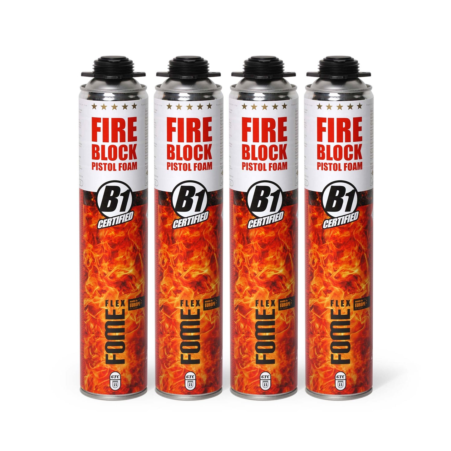 4 Stück FOME FLEX Fire Block Pistolenschaum B1 Montageschaum