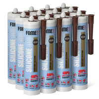 12 Stück FOME FLEX 102 Sanitärsilikon für Bad & Küche, braun