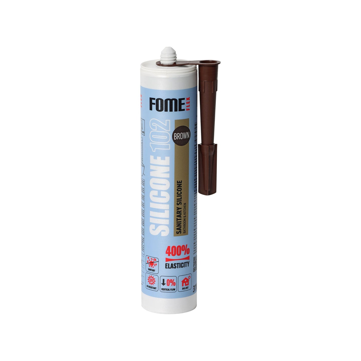 1 FOME FLEX 102 Sanitärsilikon für Bad & Küche, braun, 310ml