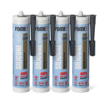 4 Stück FOME FLEX 102 Sanitärsilikon für Bad & Küche, grau