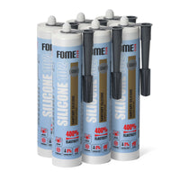 6 Stück FOME FLEX 102 Sanitärsilikon für Bad & Küche, grau