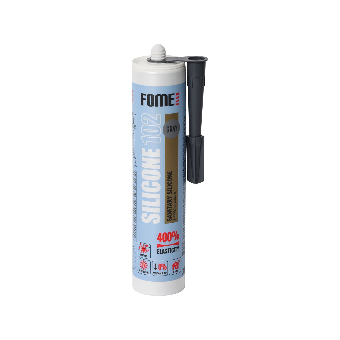 FOME FLEX 102 Sanitärsilikon für Bad & Küche, grau, 310ml