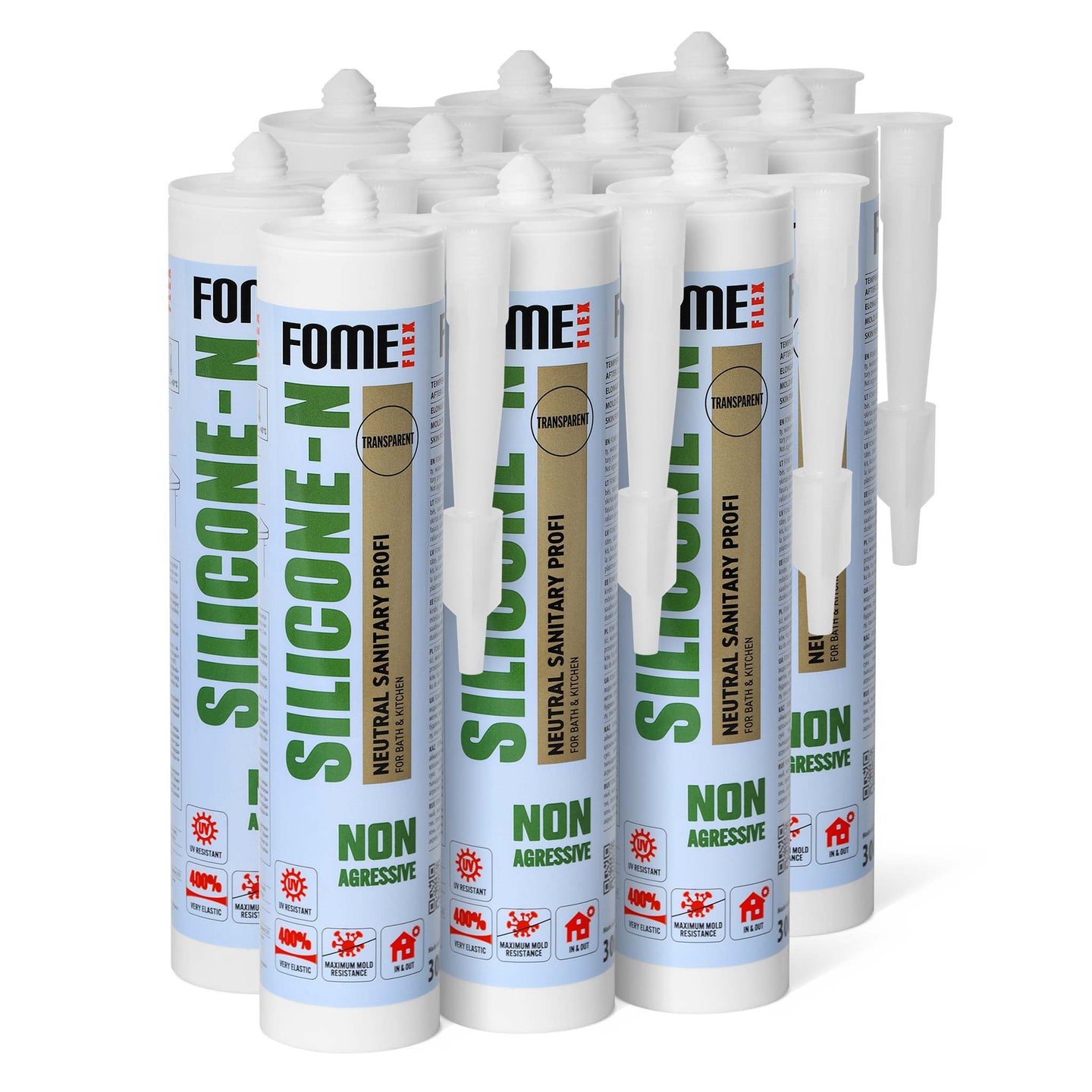 10 Stück FOME FLEX Neutrales Silikon SILICONE-N, transparent
