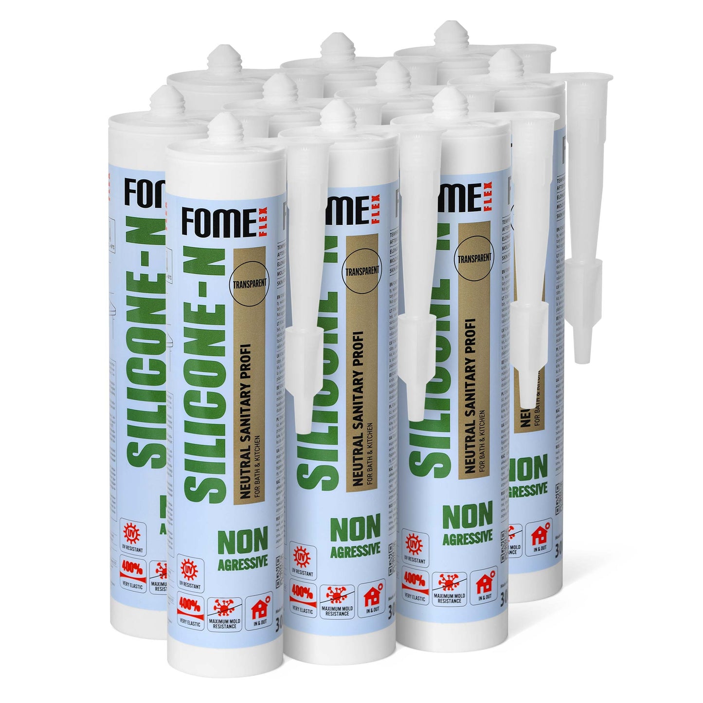 10 Stück FOME FLEX Neutrales Silikon SILICONE-N, transparent