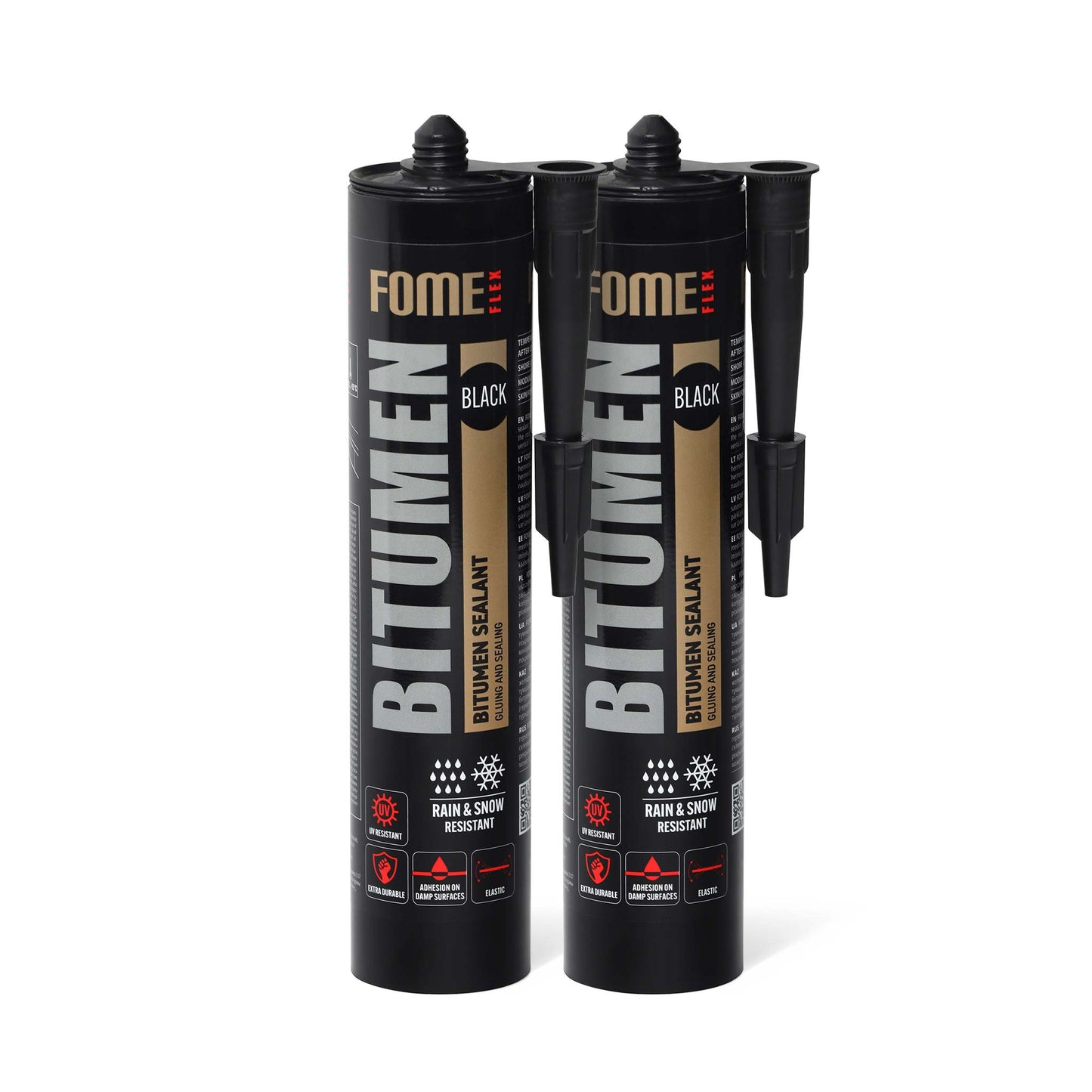 2 Stück FOME FLEX Bitumen-Dichtstoff, Schwarz