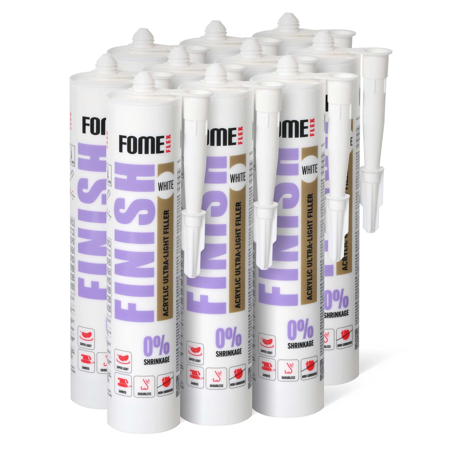 10 Stück FOME FLEX FINISH Extra leichte Acryl-Spachtelmasse