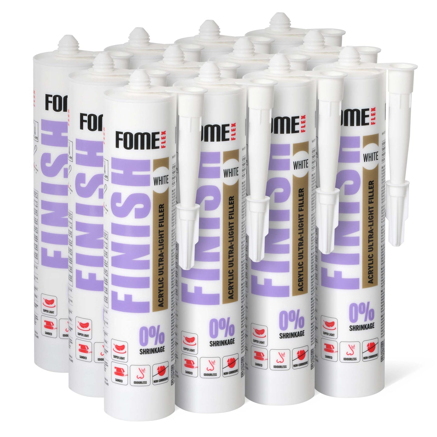 12 Stück FOME FLEX FINISH Extra leichte Acryl-Spachtelmasse