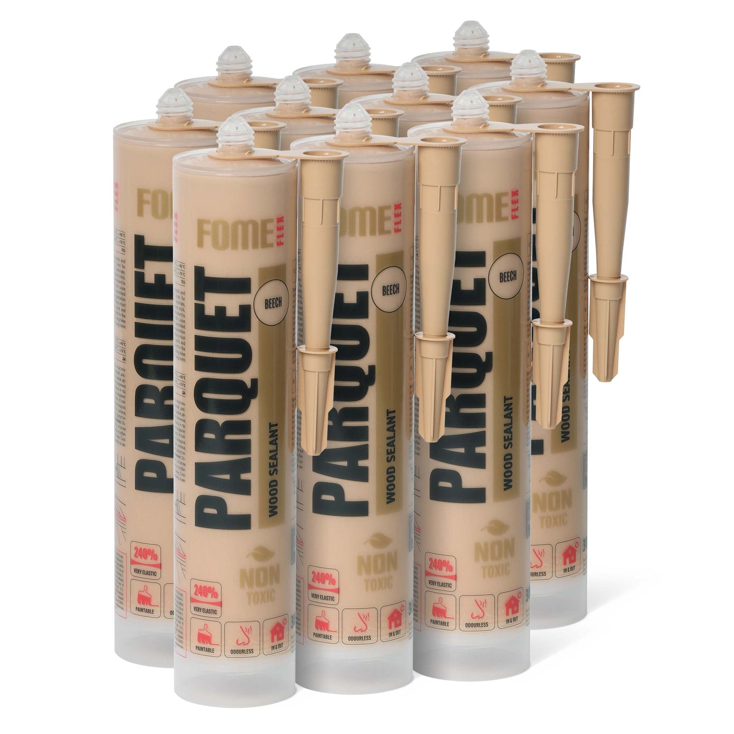 10 Stück FOME FLEX PARQUET Holzdichtstoff, Buche