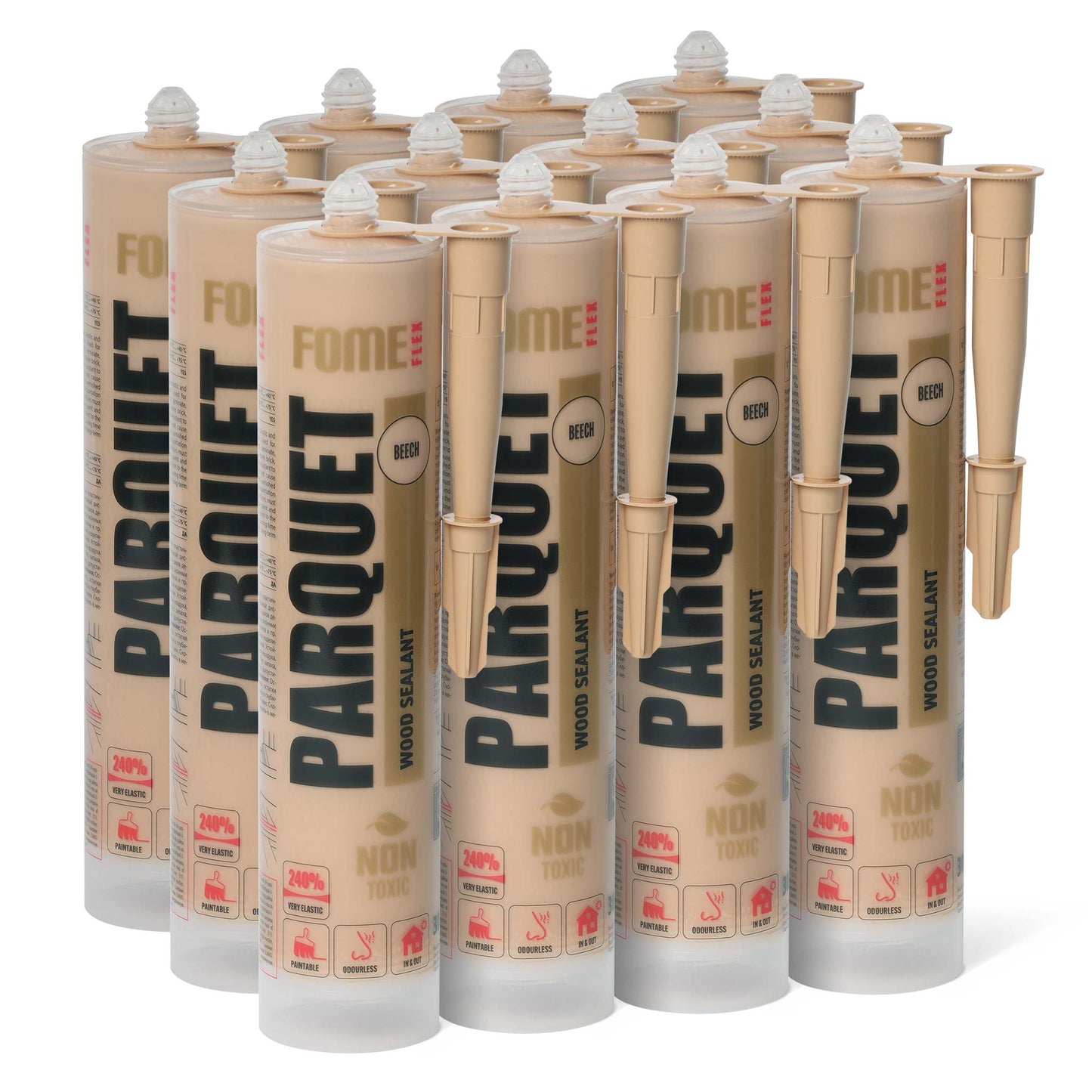 12 Schachtel FOME FLEX PARQUET Holzdichtstoff, Buche