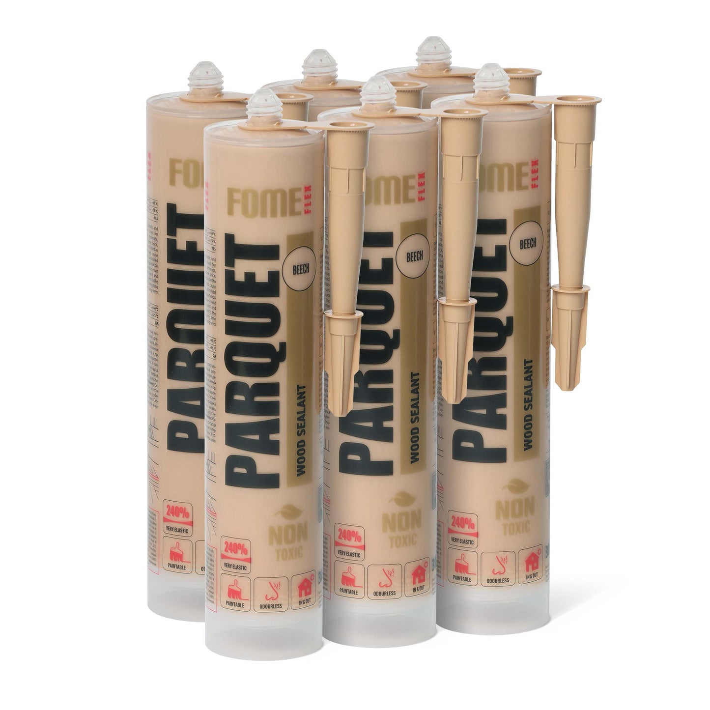 6 Stück FOME FLEX PARQUET Holzdichtstoff, Buche