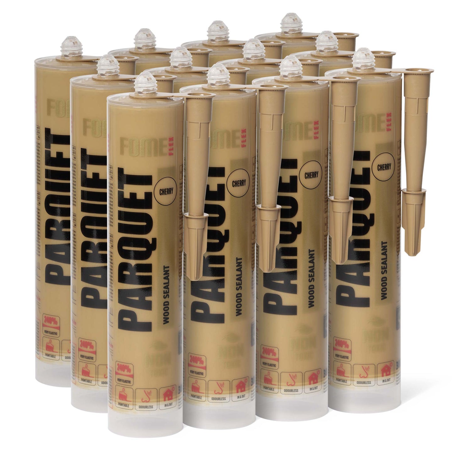 12 Schachtel FOME FLEX PARQUET Holzdichtstoff, Kirsche
