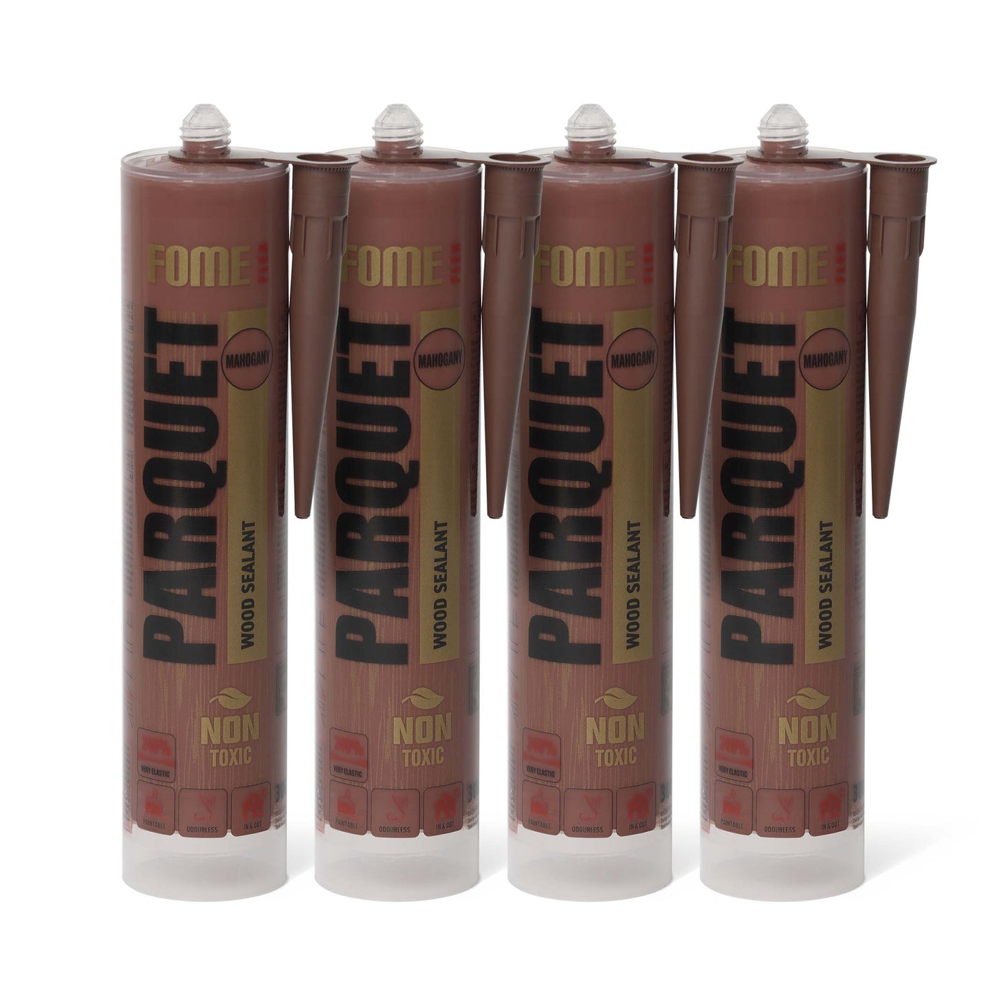 4 Stück FOME FLEX PARQUET Holzdichtstoff, Mahagoni