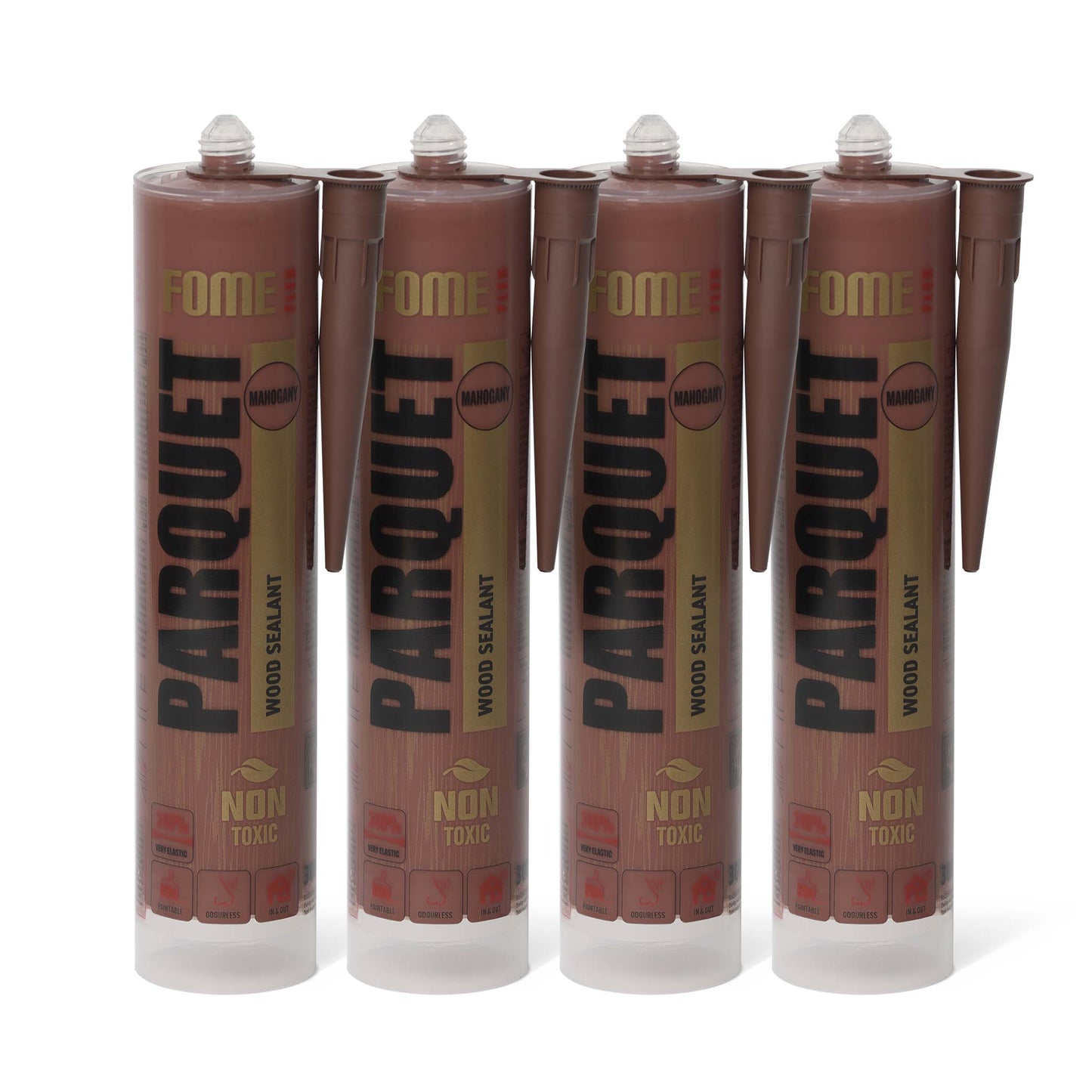 4 Stück FOME FLEX PARQUET Holzdichtstoff, Mahagoni