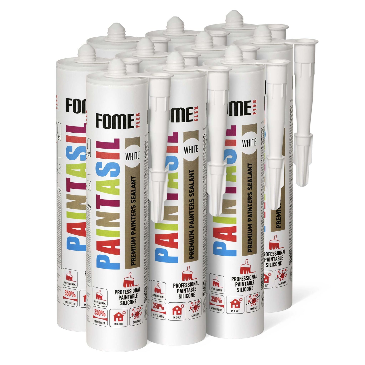 10 Stück FOME FLEX PAINTASIL überstreichbares Acryl