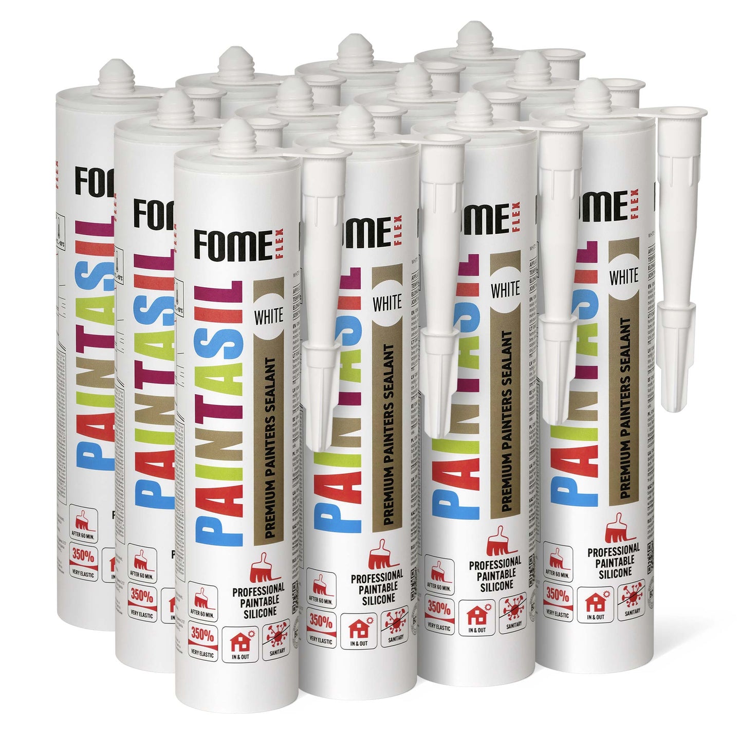 12 Stück FOME FLEX PAINTASIL überstreichbares Acryl