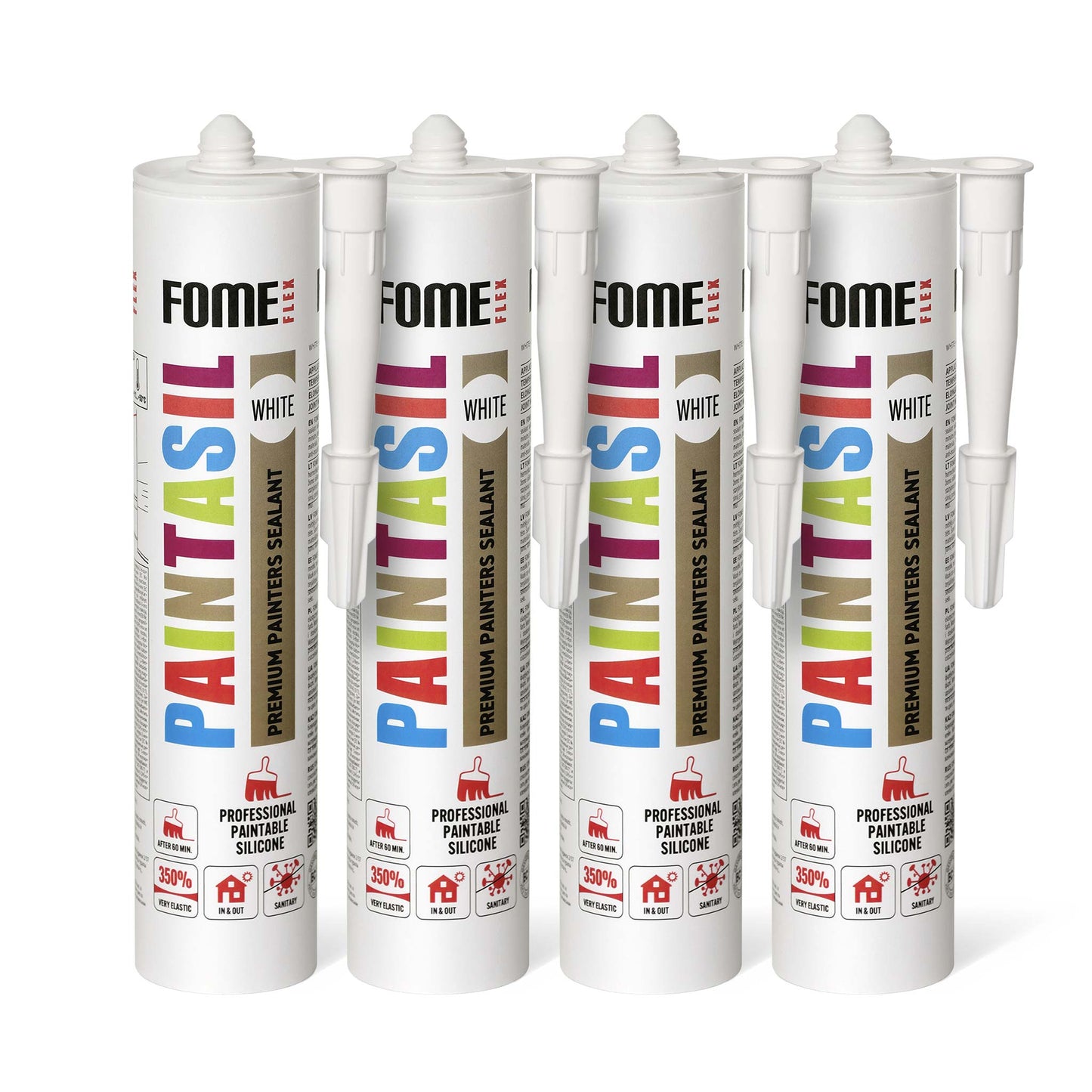 4 Stück FOME FLEX PAINTASIL überstreichbares Acryl