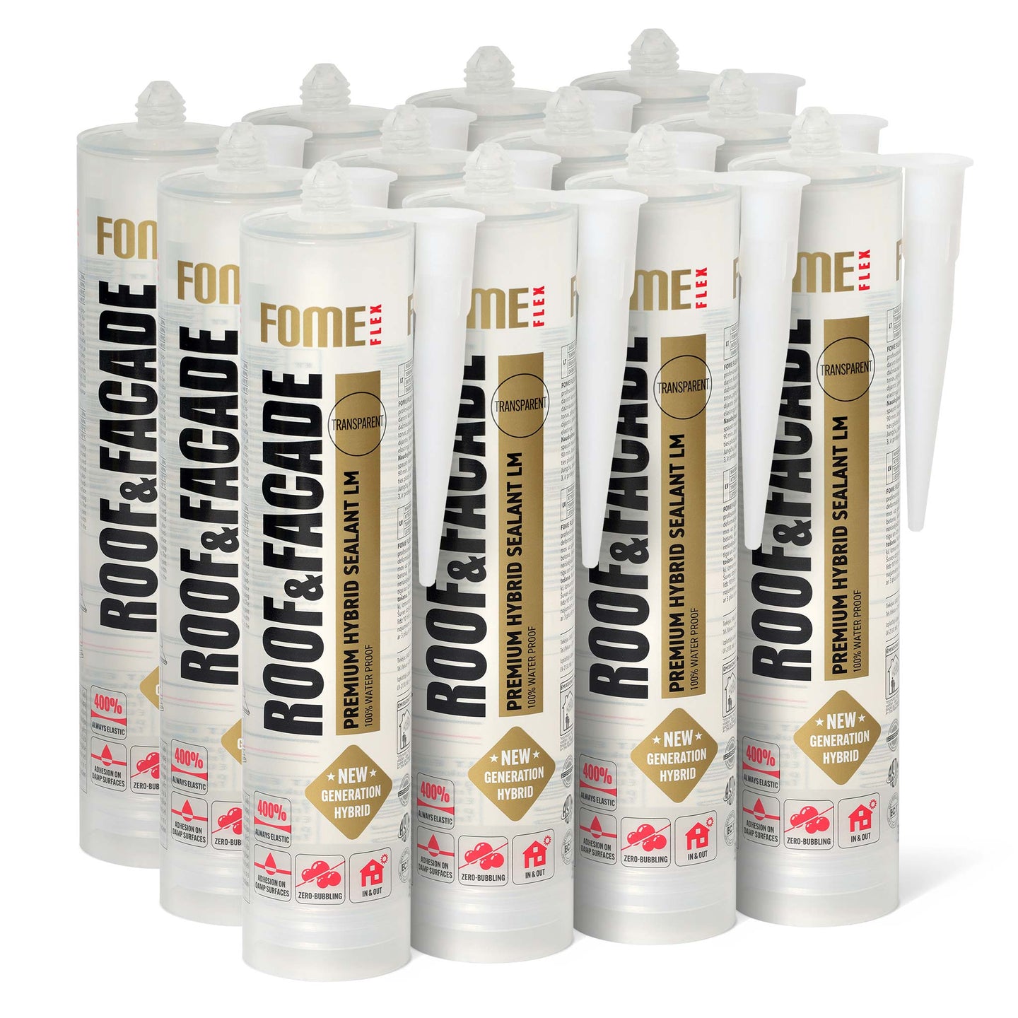 12 Stück FOME FLEX ROOF & FACADE, transparent