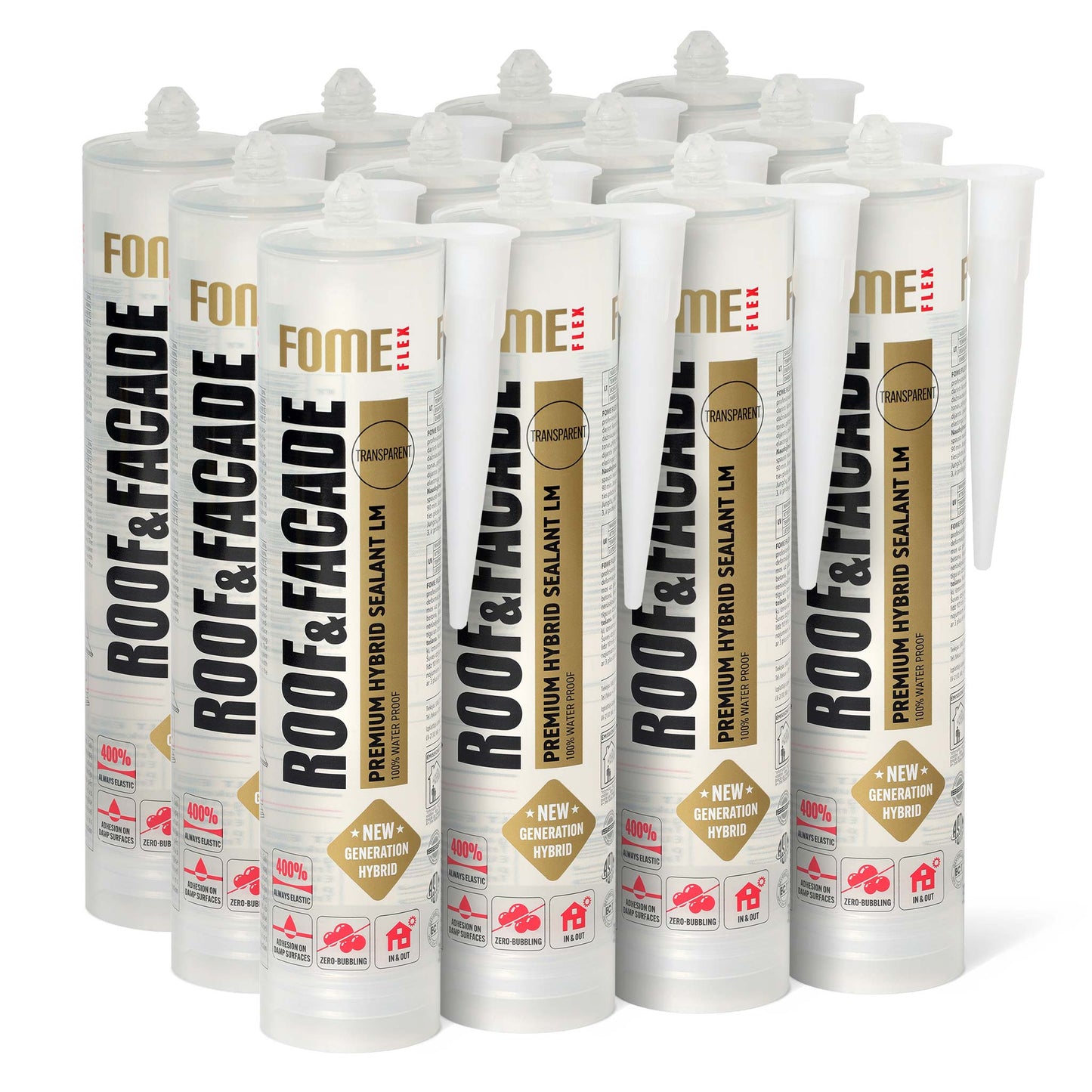 12 Stück FOME FLEX ROOF & FACADE, transparent