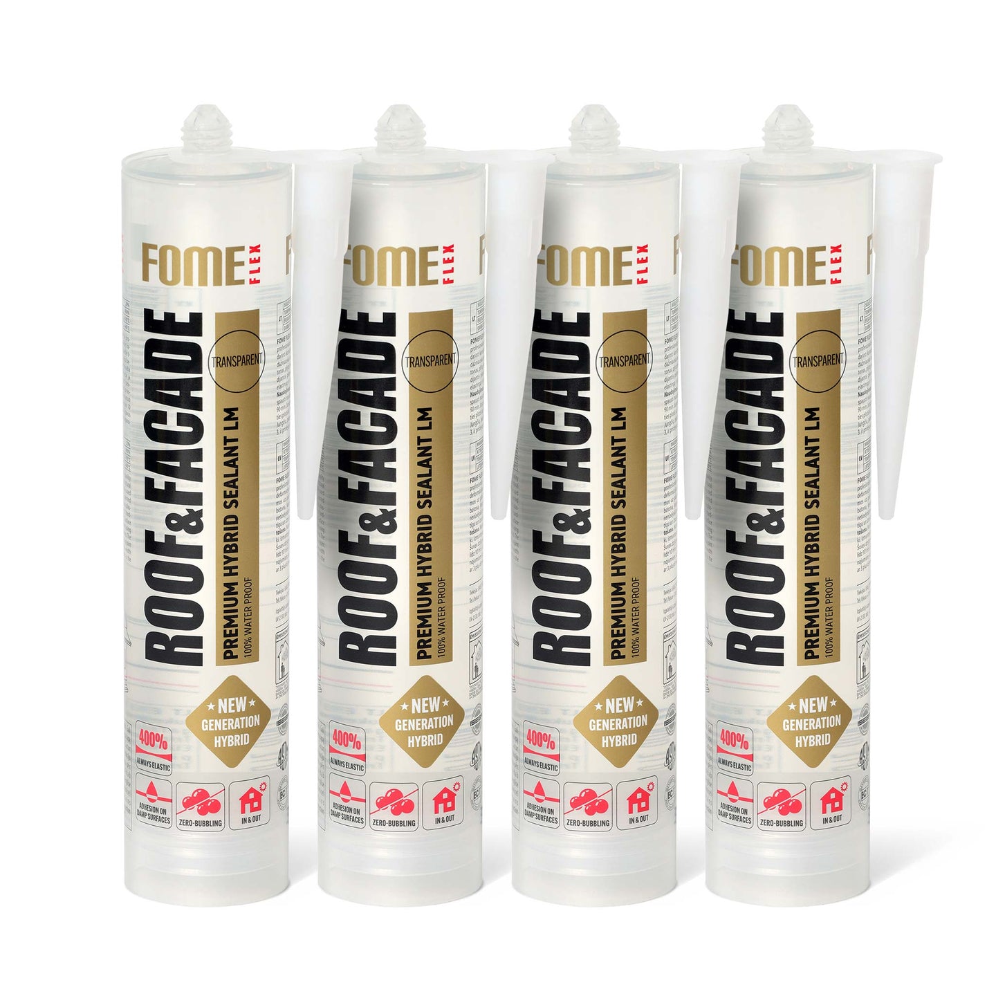 4 Stück FOME FLEX ROOF & FACADE, transparent