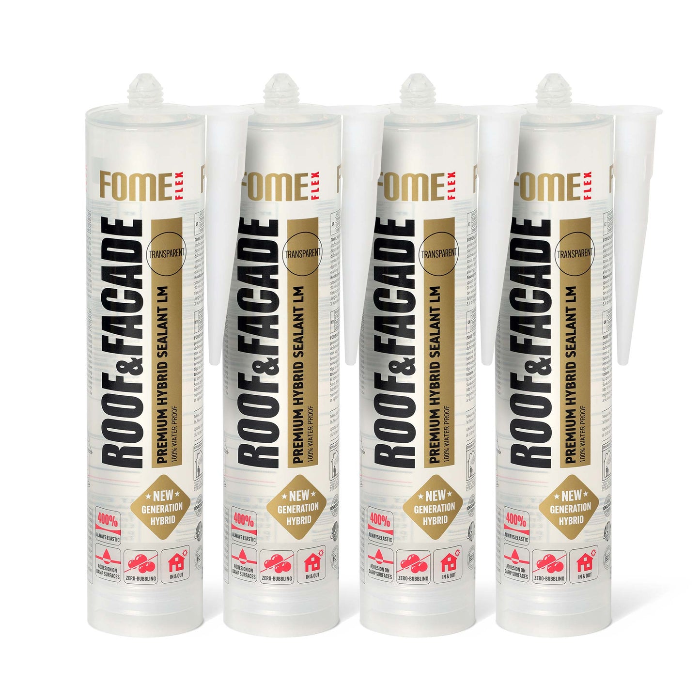 4 Stück FOME FLEX ROOF & FACADE, transparent