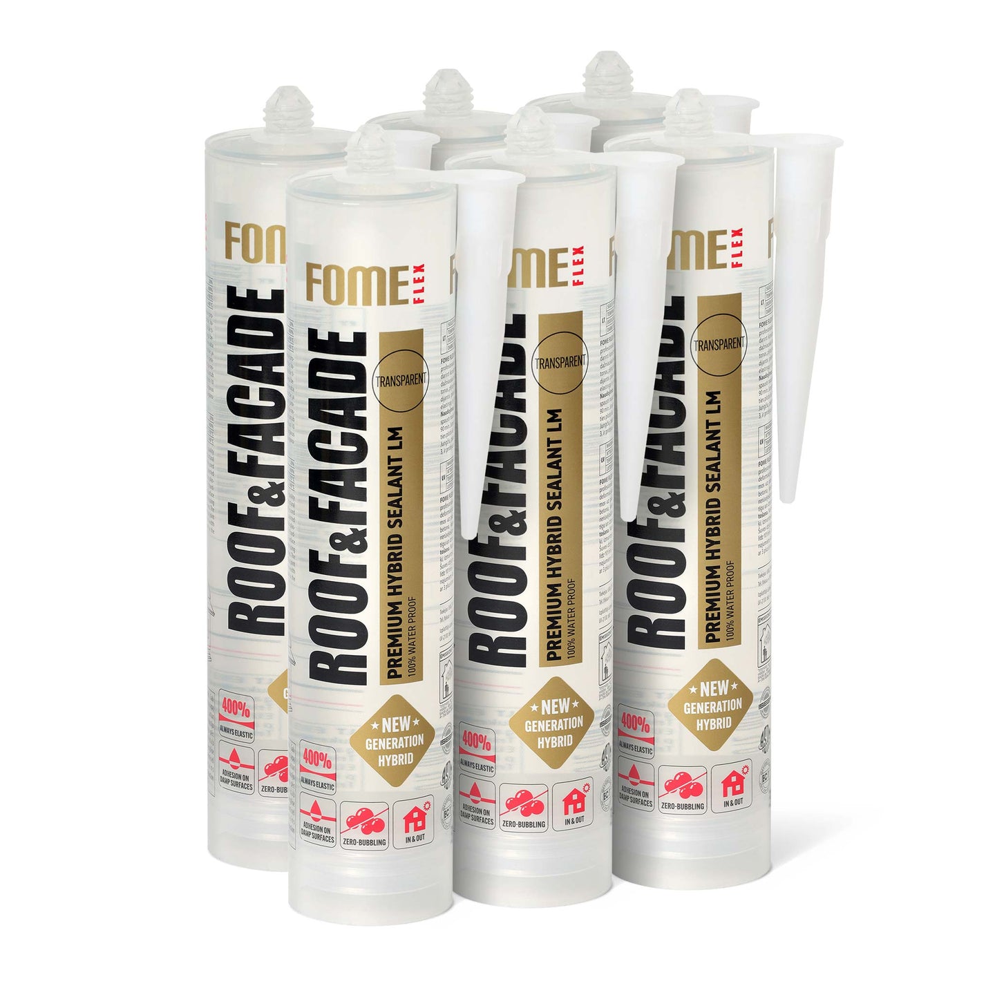 6 Stück FOME FLEX ROOF & FACADE, transparent