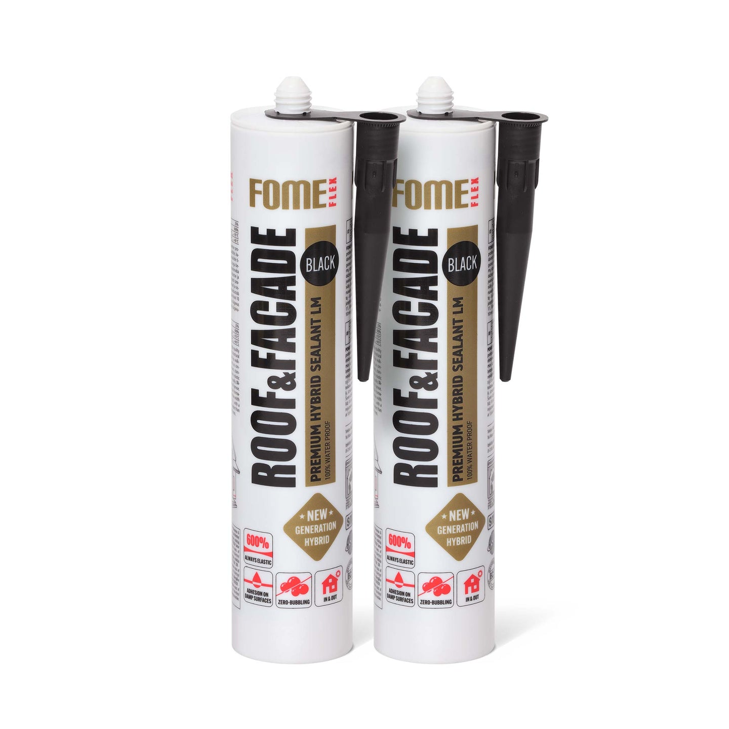 2 Stück FOME FLEX ROOF & FACADE, schwarz, 300ml