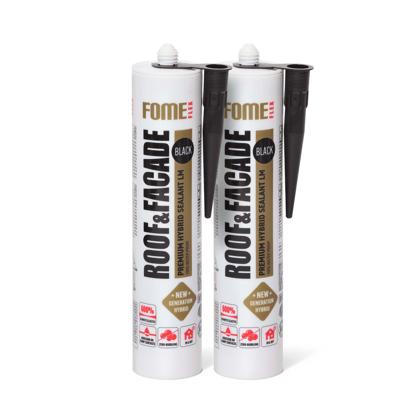 2 Stück FOME FLEX ROOF & FACADE, schwarz, 300ml