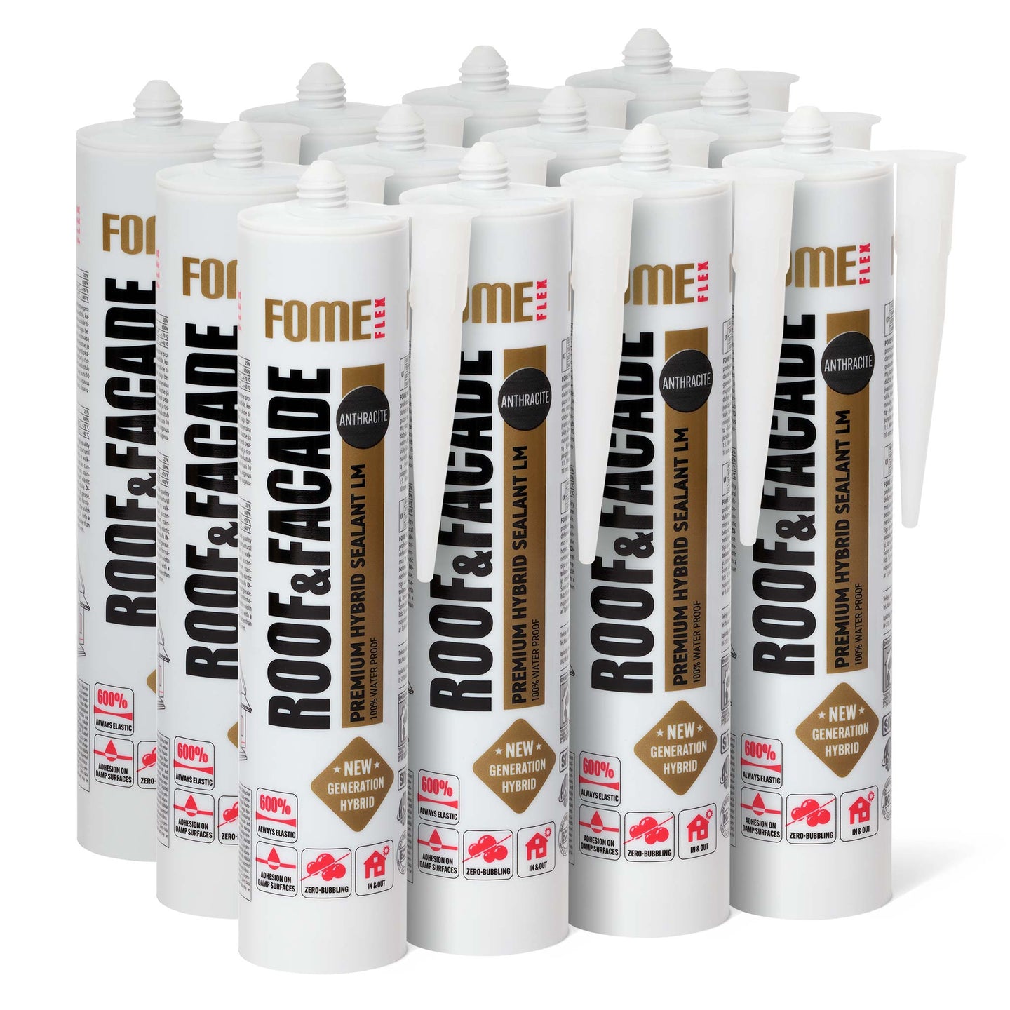 12 Stück FOME FLEX ROOF & FACADE, anthrazit