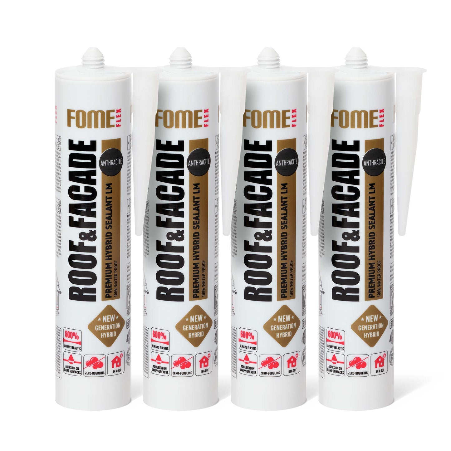 4 Stück FOME FLEX ROOF & FACADE, anthrazit