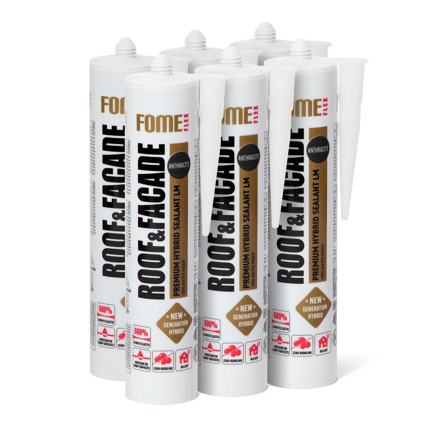 6 Stück FOME FLEX ROOF & FACADE, anthrazit