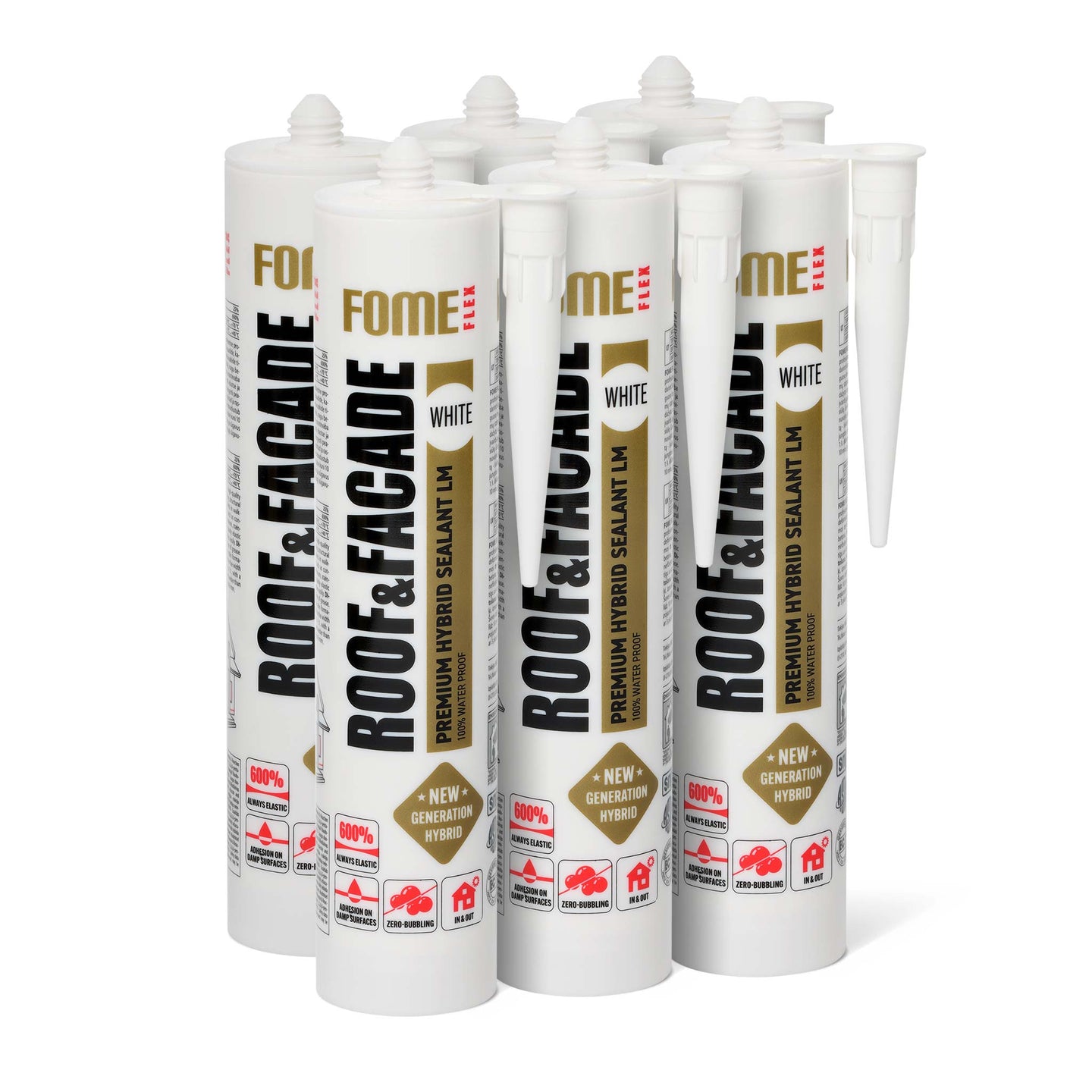 6 Stück FOME FLEX ROOF & FACADE, weiß