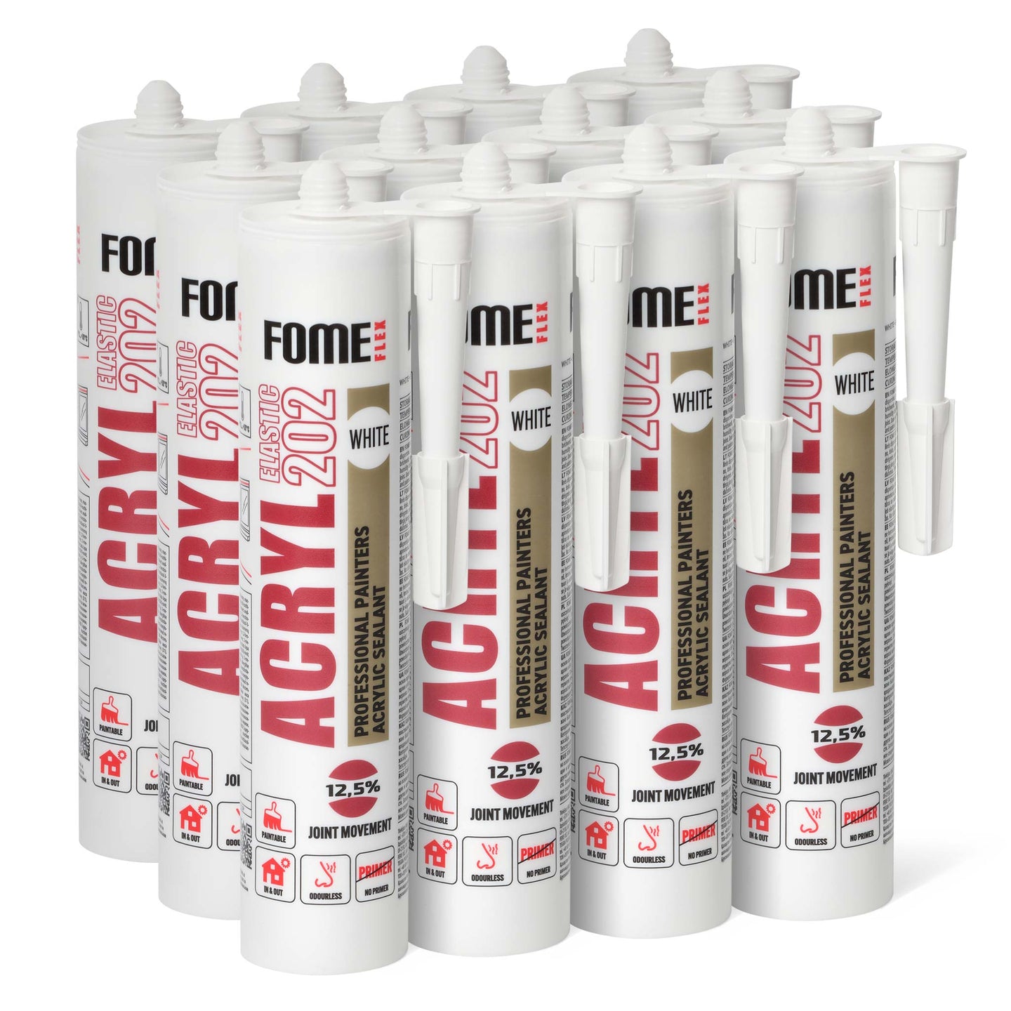 12 Stück FOME FLEX ACRYL 202 Acryldichtstoff