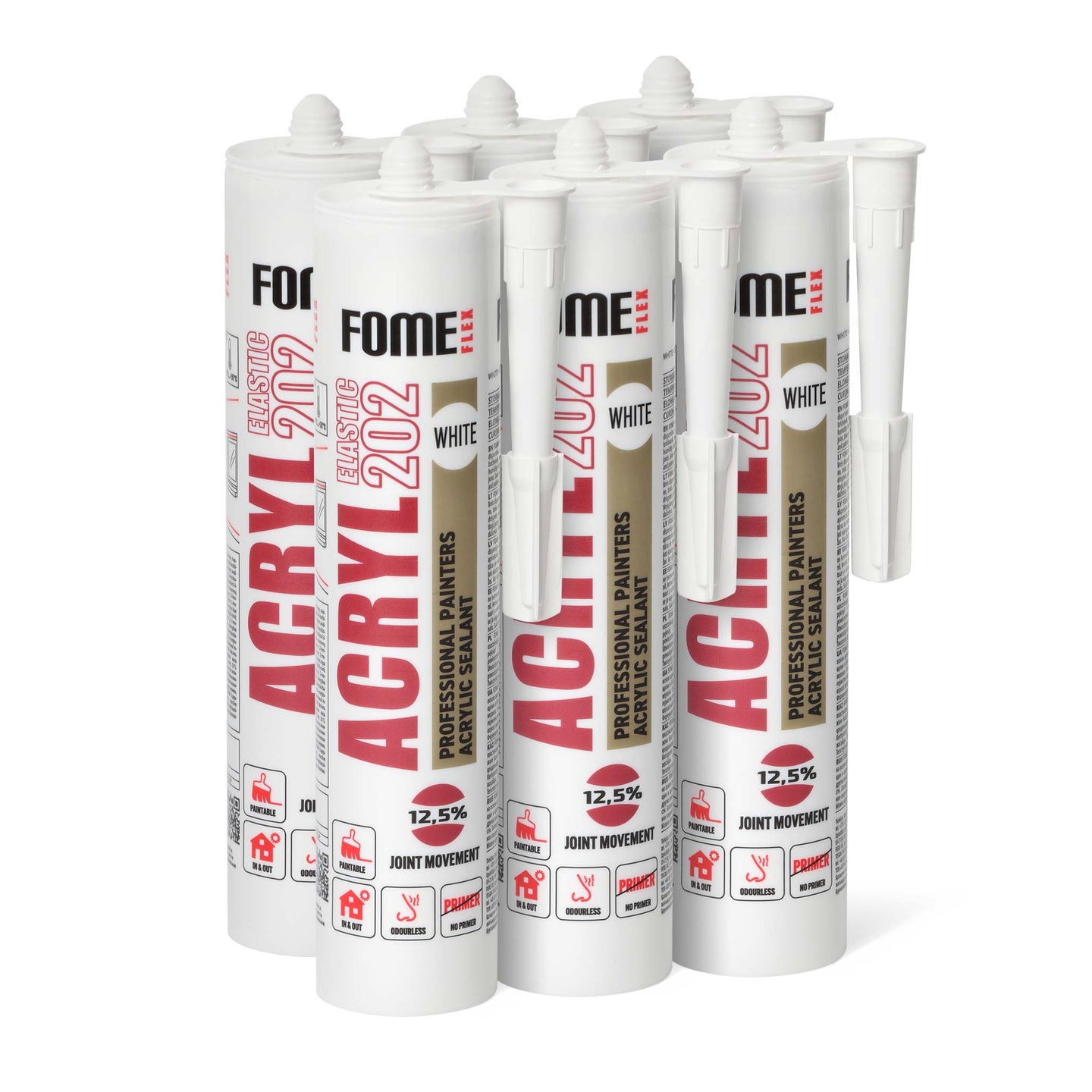 6 Stück FOME FLEX ACRYL 202 Acryldichtstoff