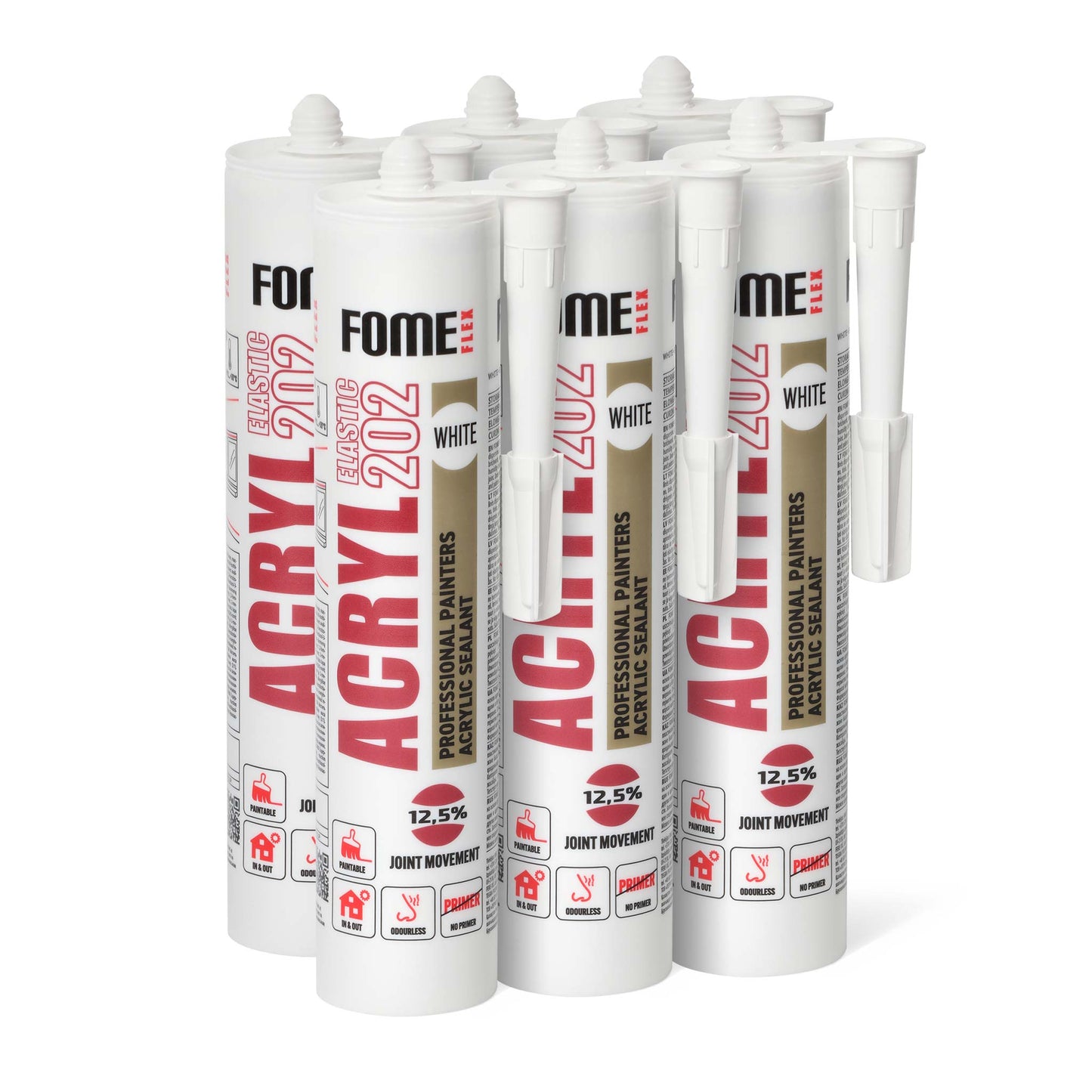 6 Stück FOME FLEX ACRYL 202 Acryldichtstoff