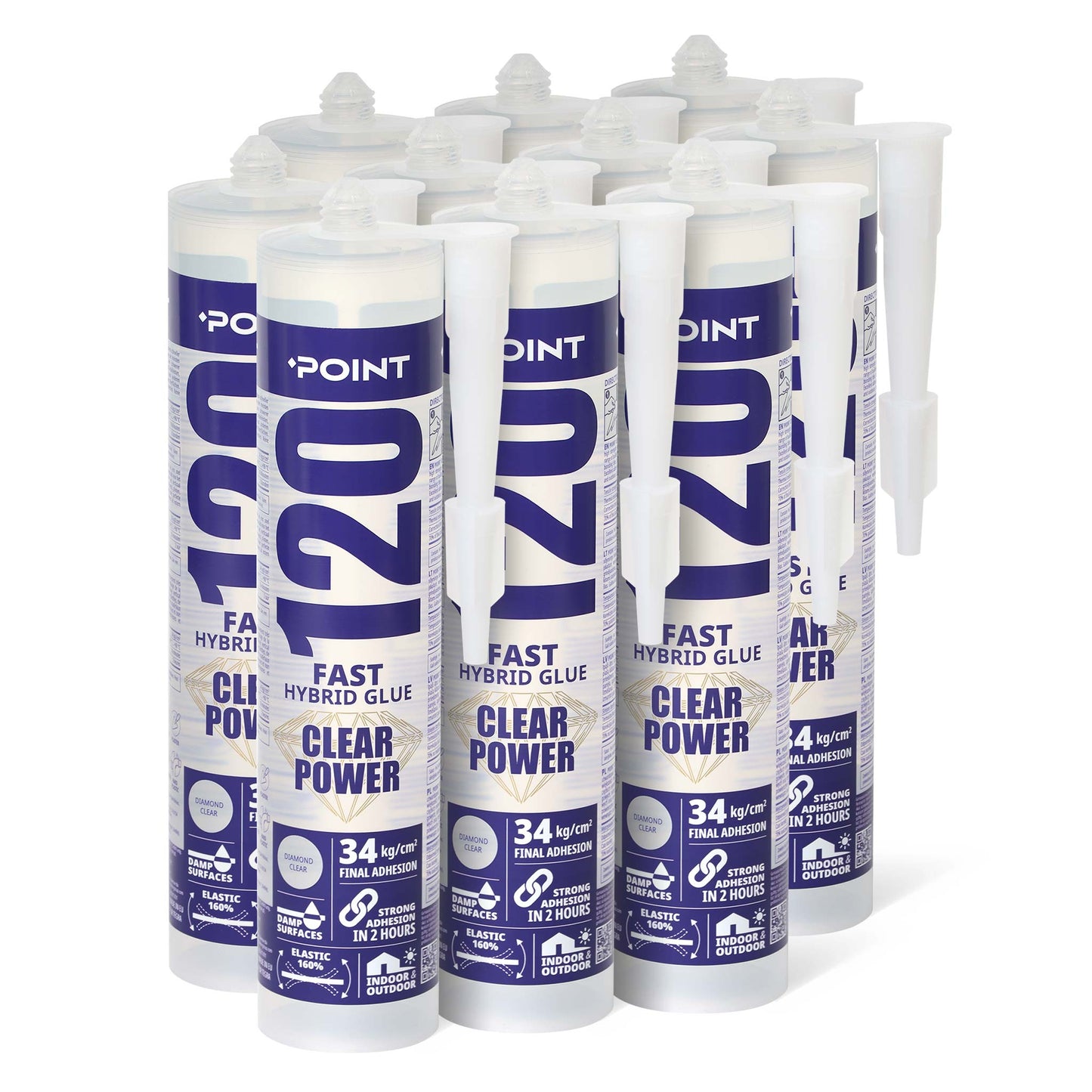 10 Stück POINT 120 CLEAR POWER, transparent