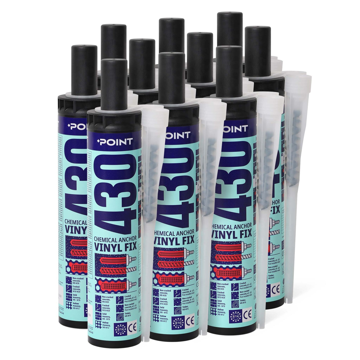 10 Stück POINT 430 Vinyl Fix Injektionsmörtel auf Vinylesterbasis 2-K