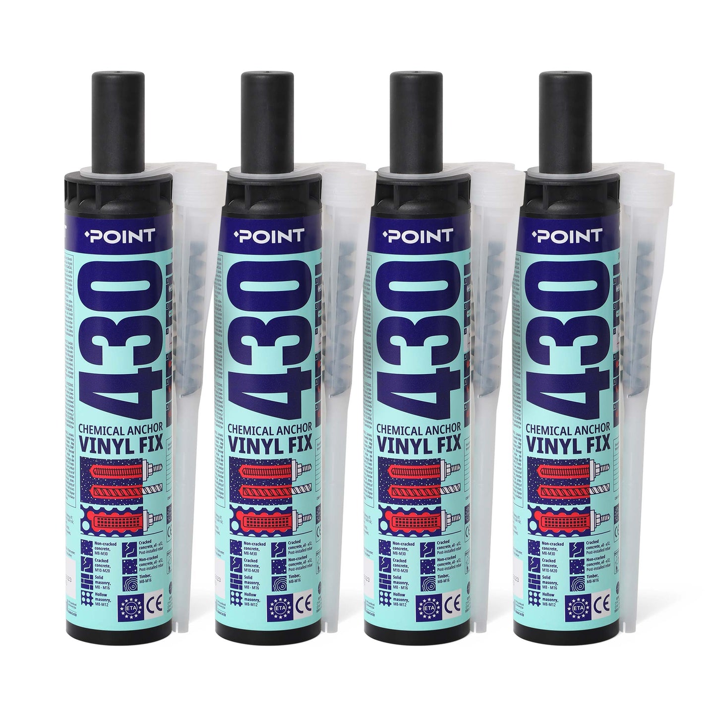 4 Stück POINT 430 Vinyl Fix Injektionsmörtel auf Vinylesterbasis 2-K