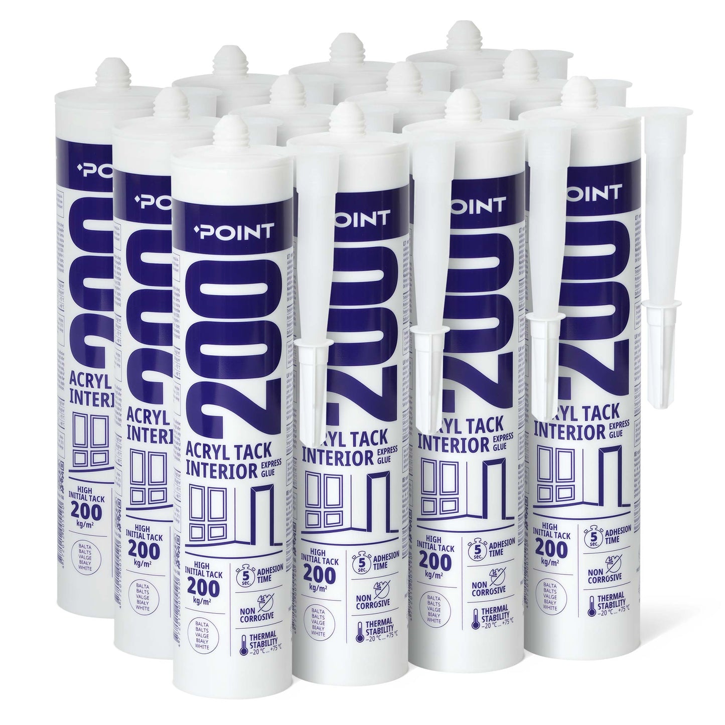 12 Stück POINT 200 ACRYL TACK INTERIOR, 300ml