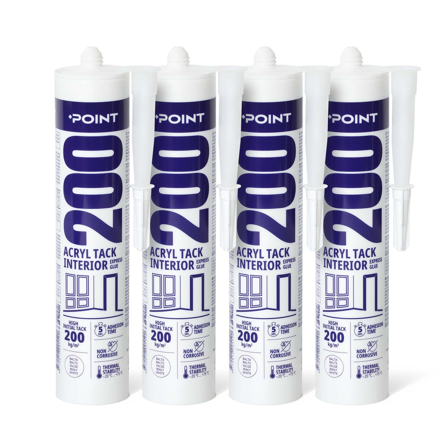4 Stück POINT 200 ACRYL TACK INTERIOR, 300ml