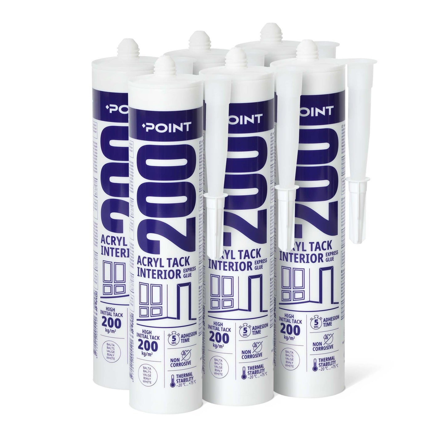 6 Stück POINT 200 ACRYL TACK INTERIOR, 300ml