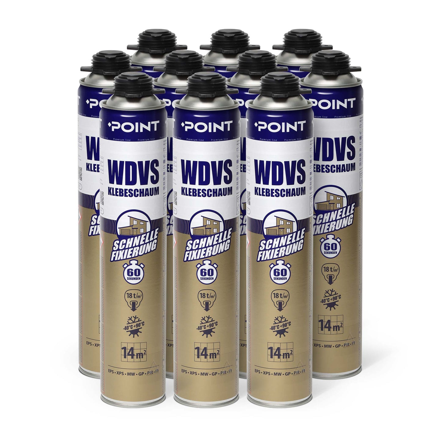 10 Stück POINT WDVS Klebeschaum