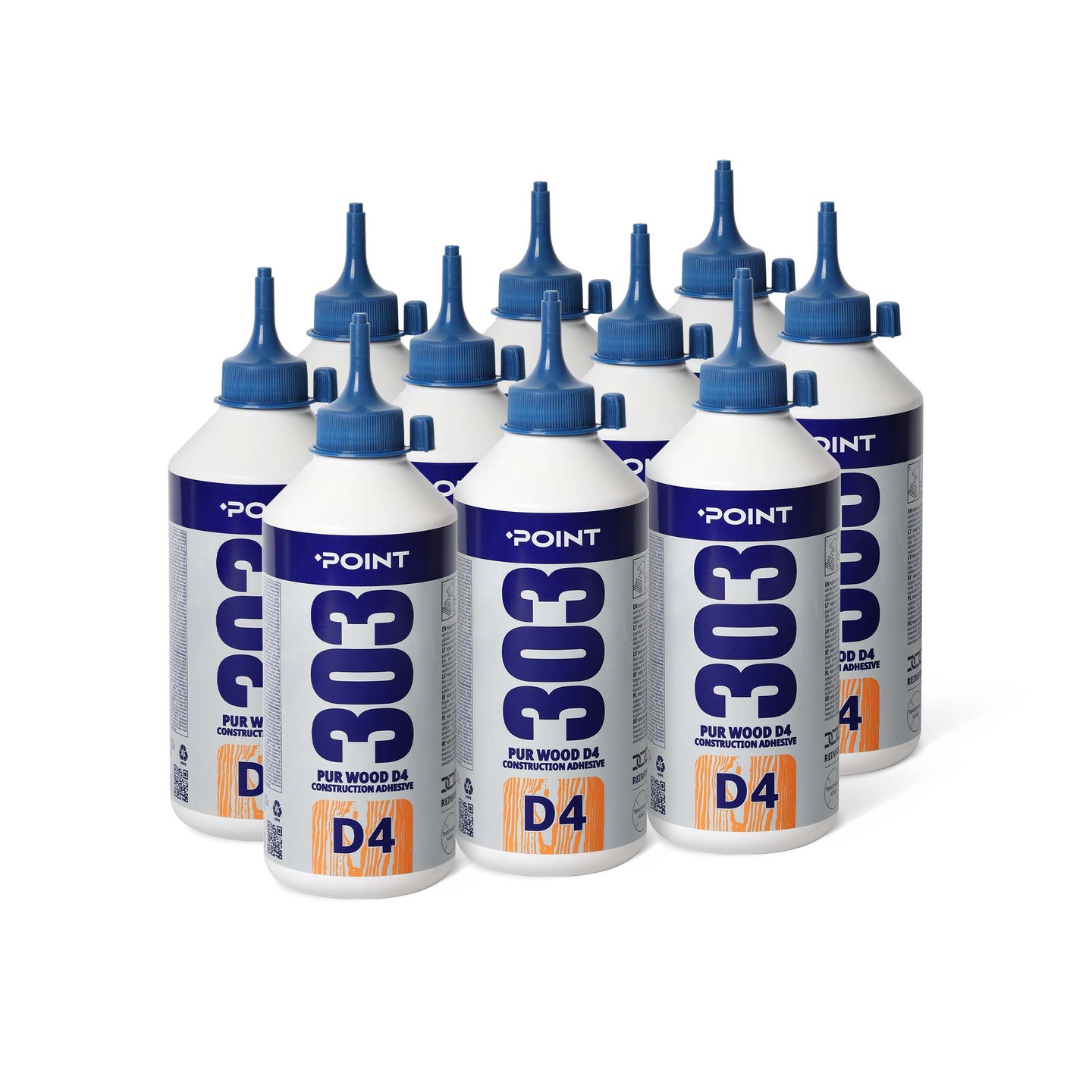 10 Stück POINT 304 PUR D4 EXPRESS Konstruktions-Holzklebstoff