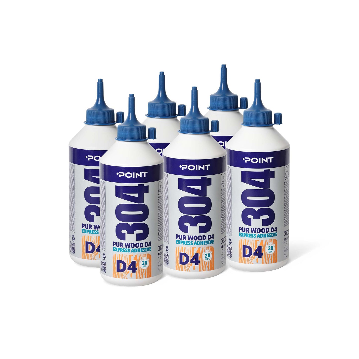 6 Stück POINT 304 PUR D4 EXPRESS Konstruktions-Holzklebstoff
