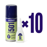 10 Stück POINT 501 FIX EXPRESS Kleber mit Aktivator, 100ml + 25g